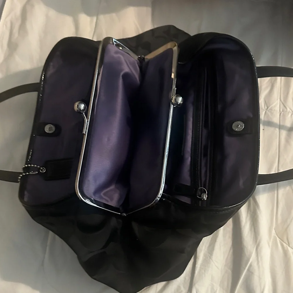 Coach Black and Lavender Shoulder Bag - Picture 3 of 5